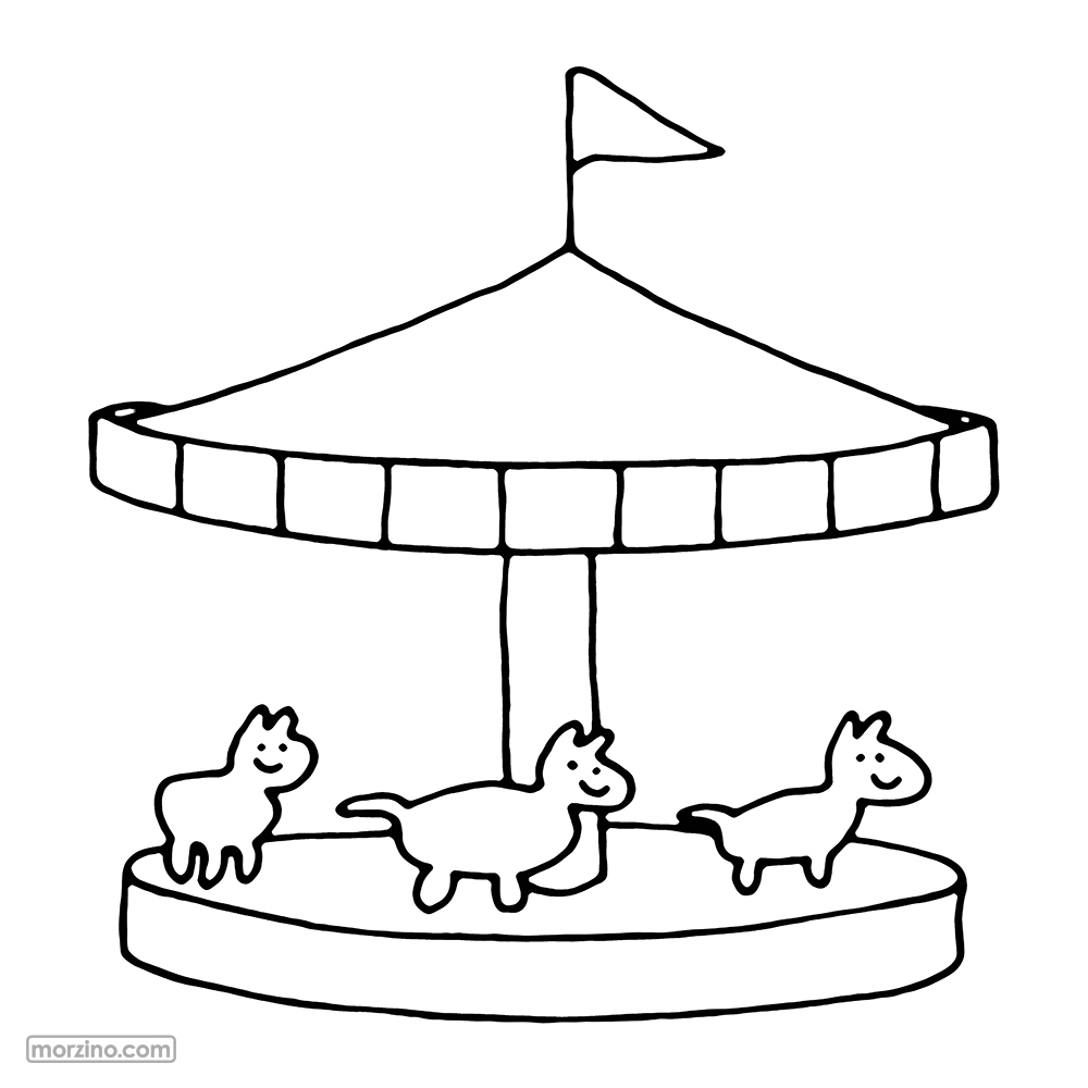 Ausmalbild: Karussell