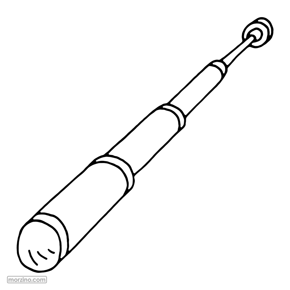 Ausmalbild: Fernrohr