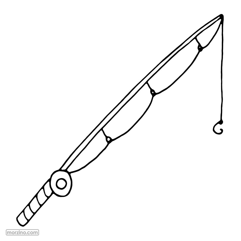 Ausmalbild: Angelhaken