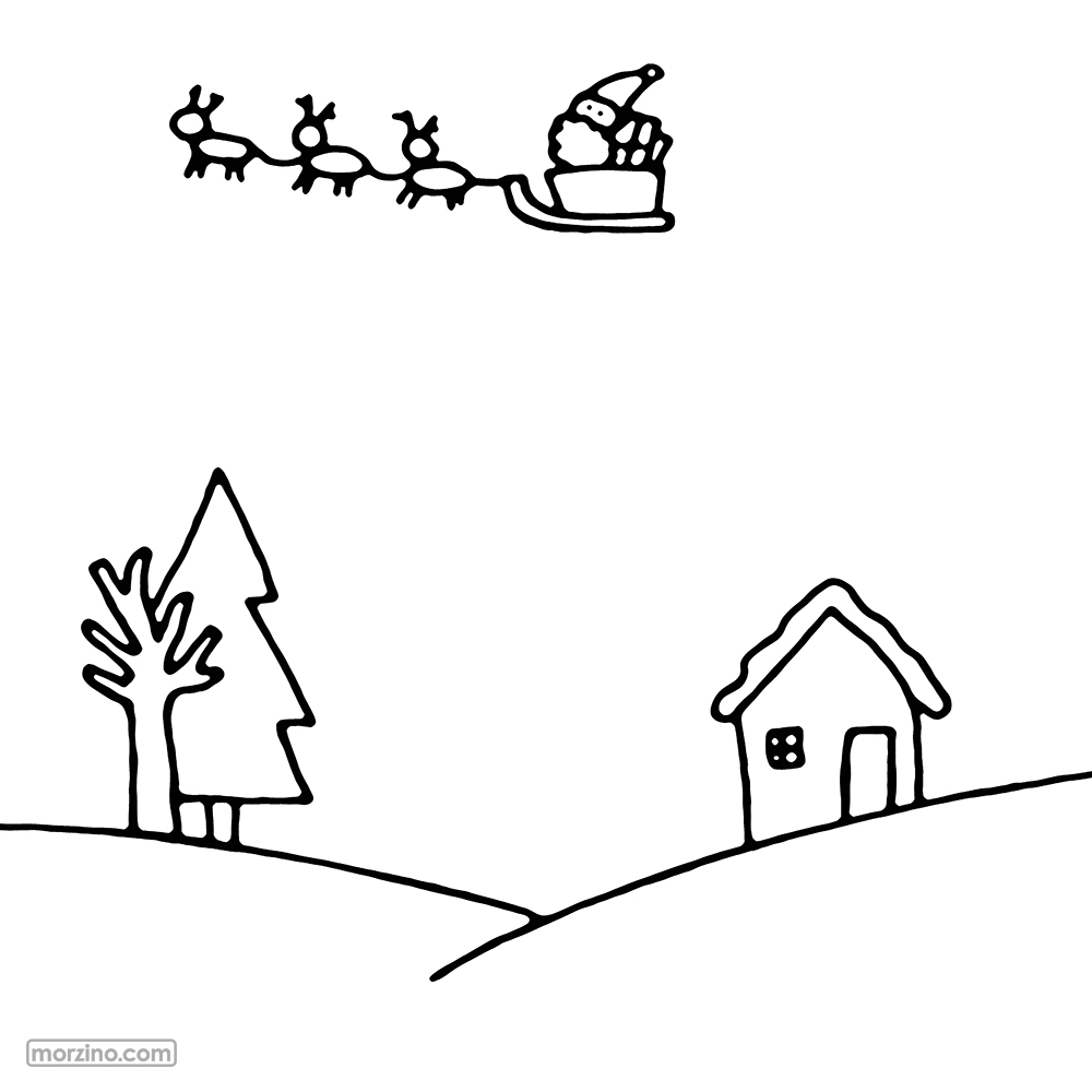 Ausmalbild: Weihnachtsmann