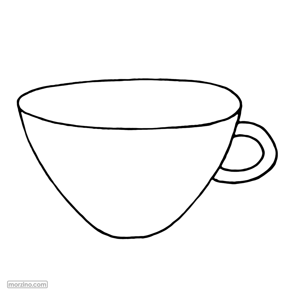 Ausmalbild: Tasse