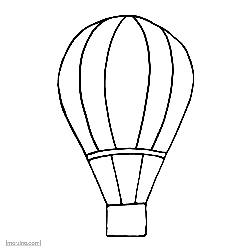Ausmalbild: Heißluftballon