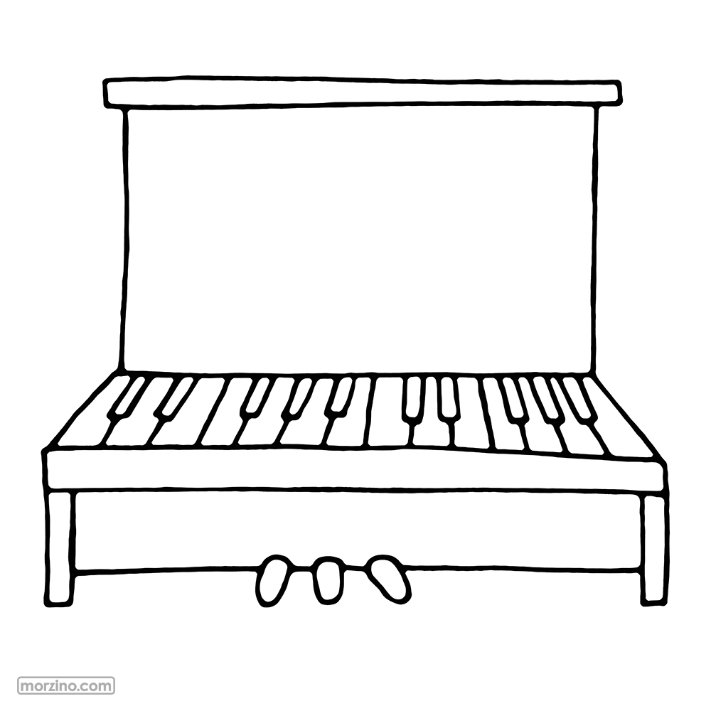 Ausmalbild: Klavier