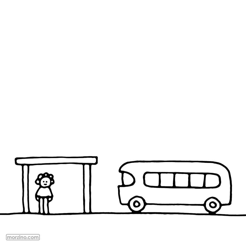 Ausmalbild: Haltestelle