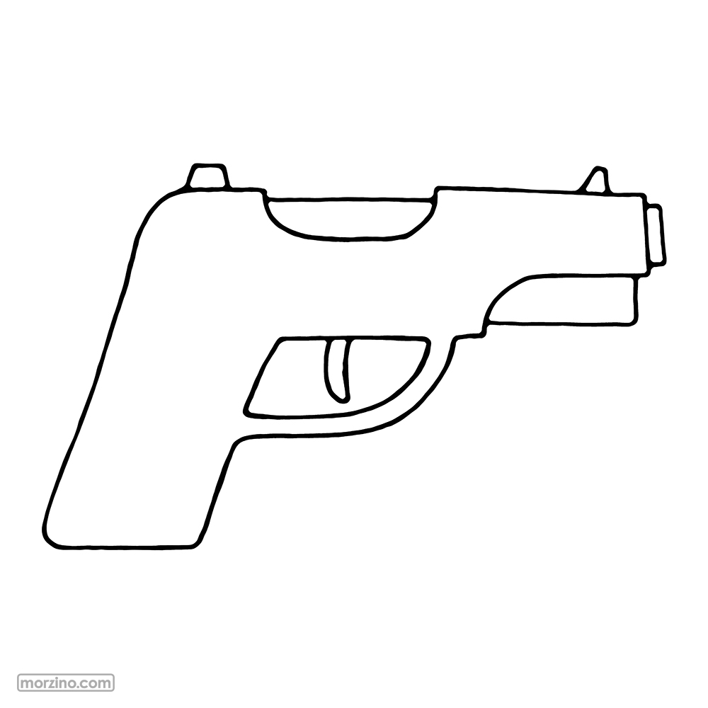 Ausmalbild: Pistole