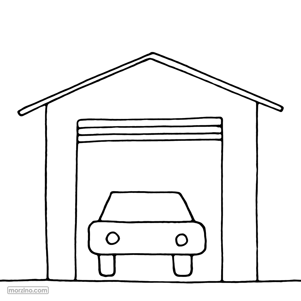 Ausmalbild: Garage