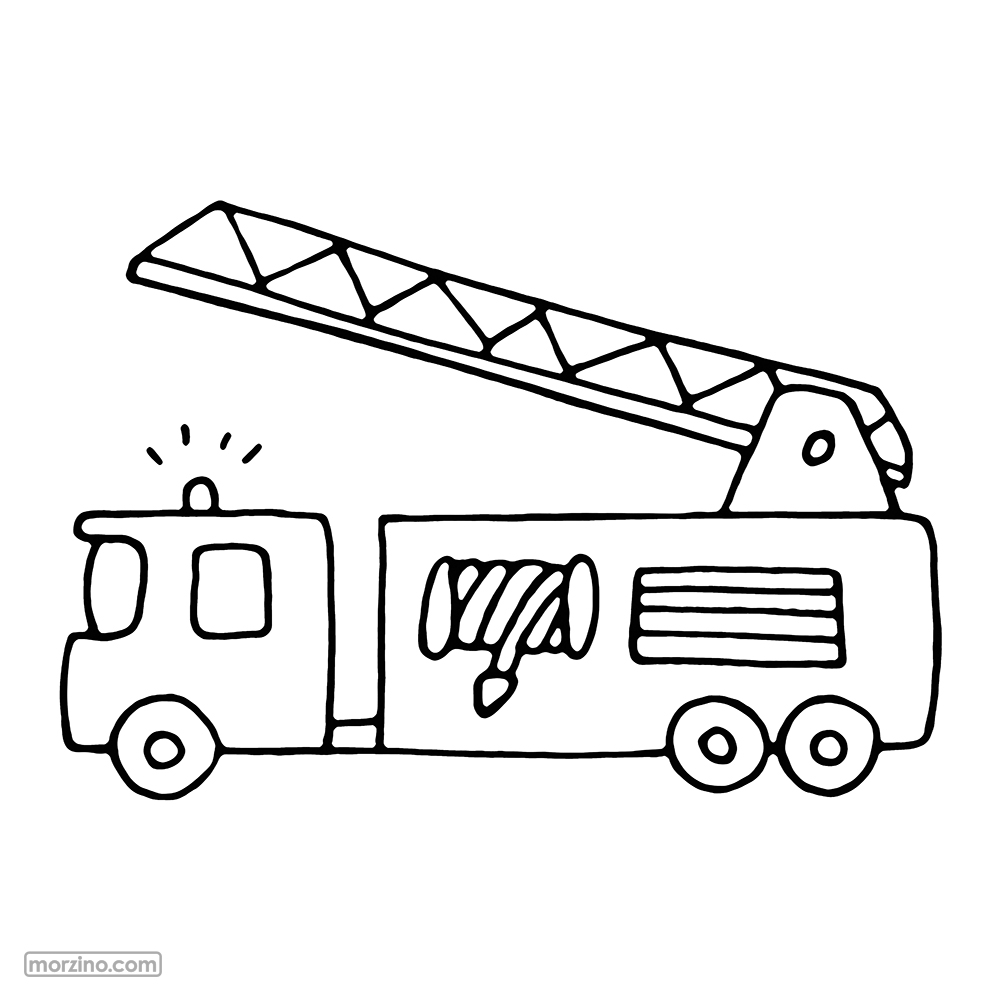 Ausmalbild: Feuerwehrwagen