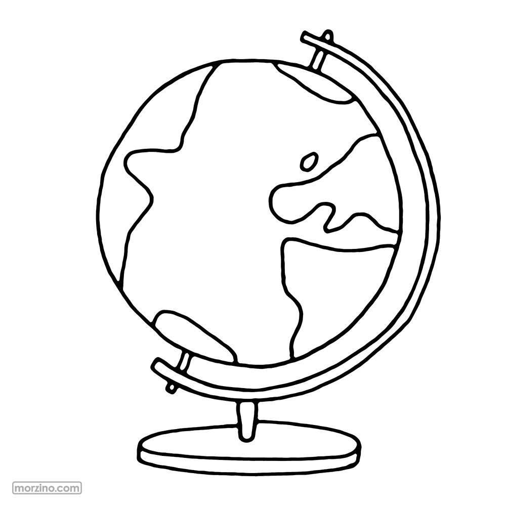 Ausmalbild: Globus
