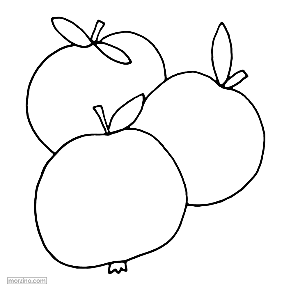 Ausmalbild: Äpfel