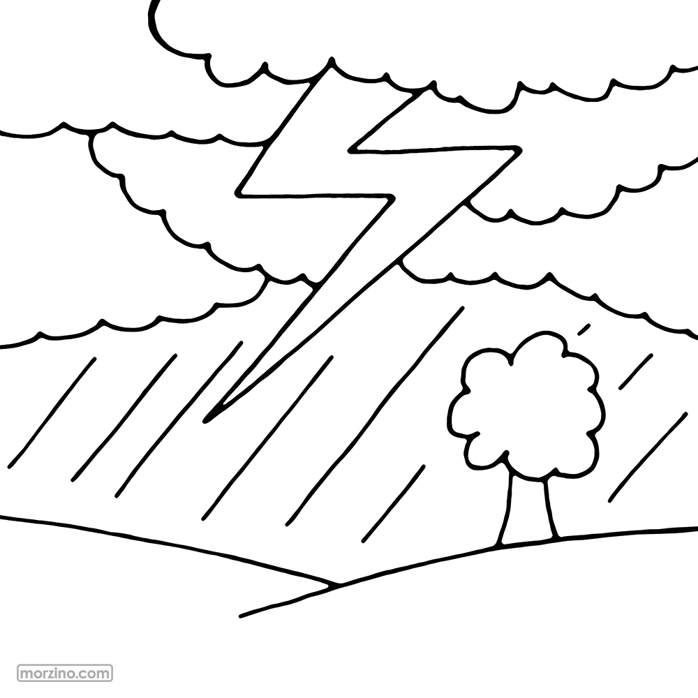 Ausmalbild: Blitz