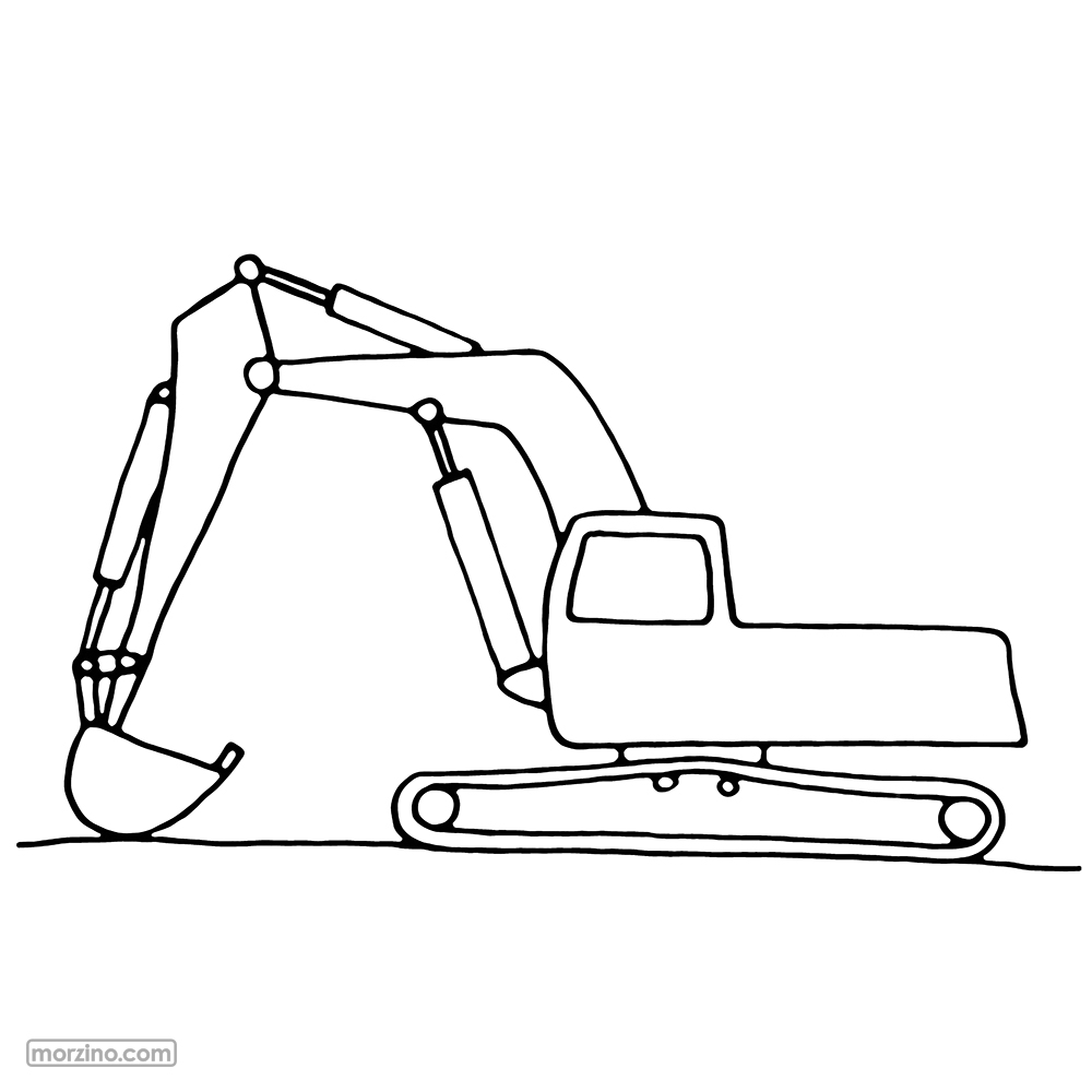 Ausmalbild: Bagger