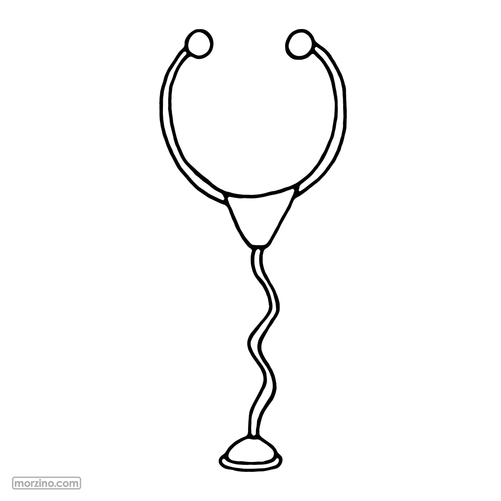 Ausmalbild: Stethoskop