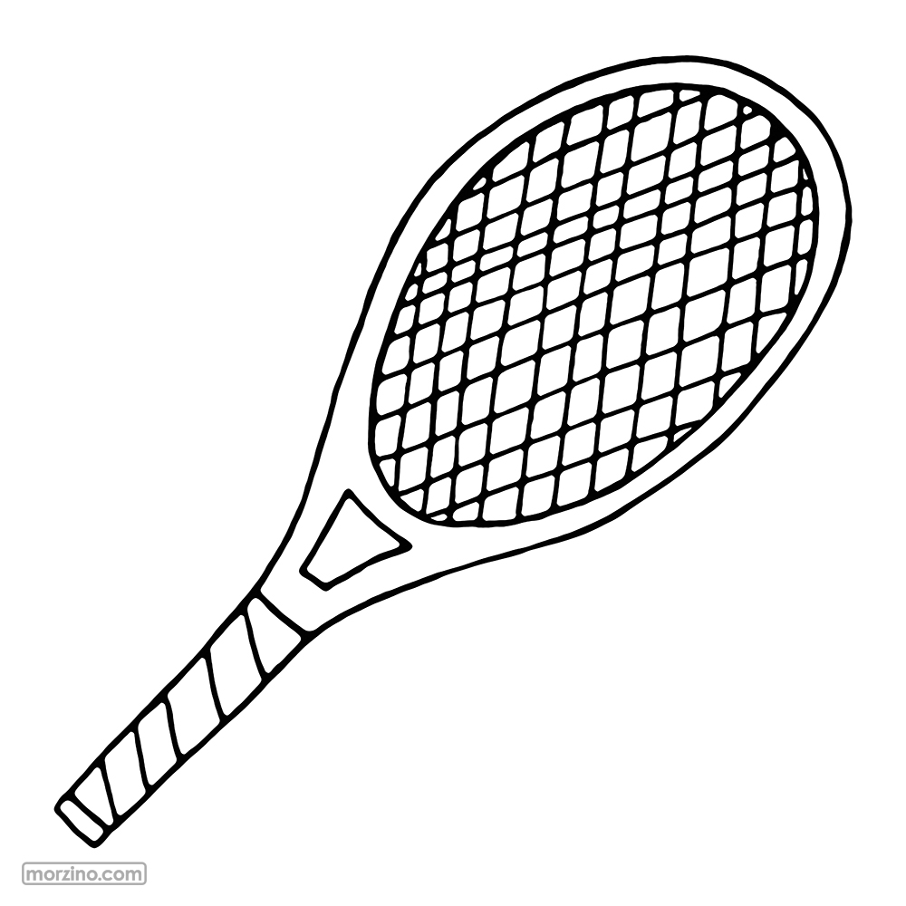 Ausmalbild: Tennisschläger