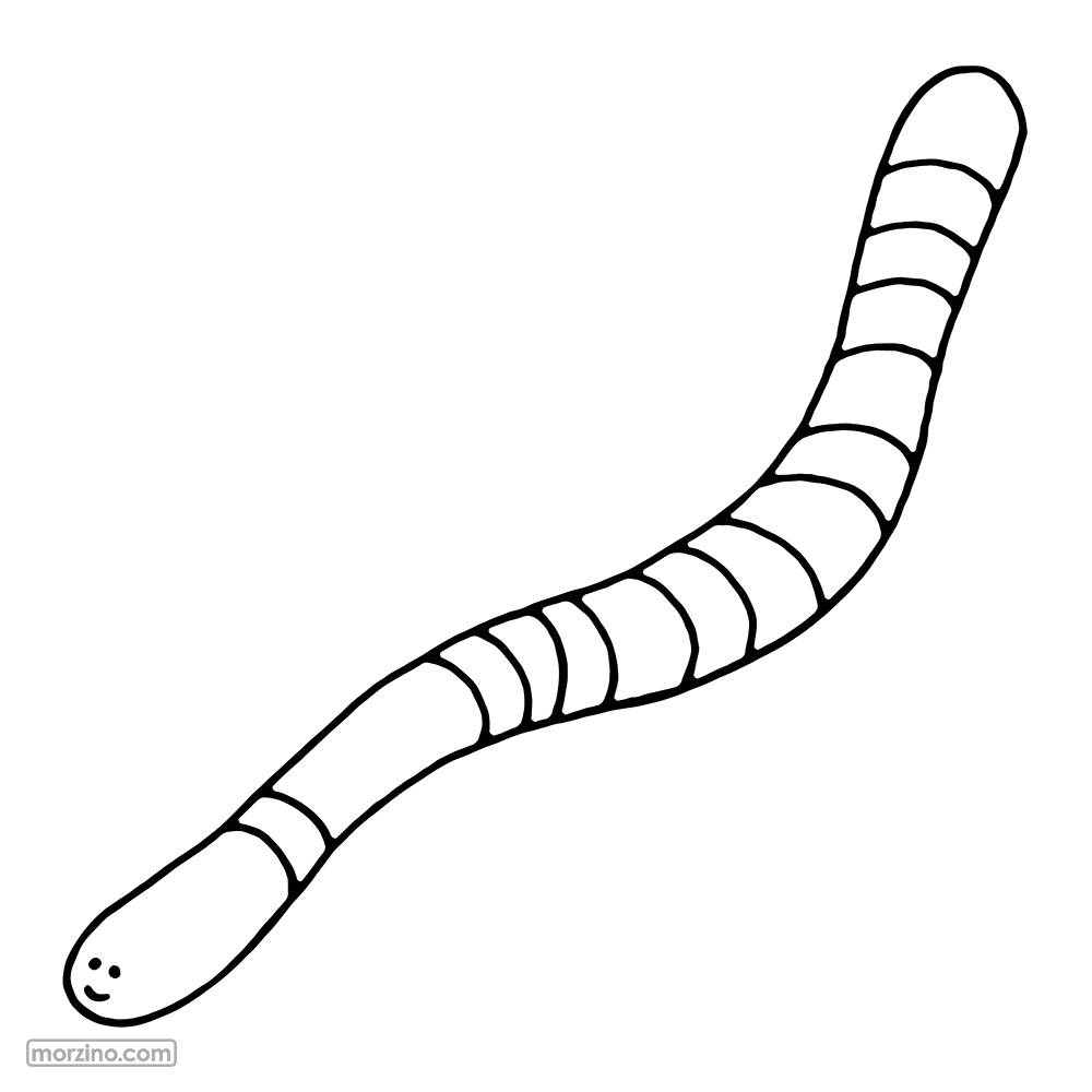 Ausmalbild: Wurm