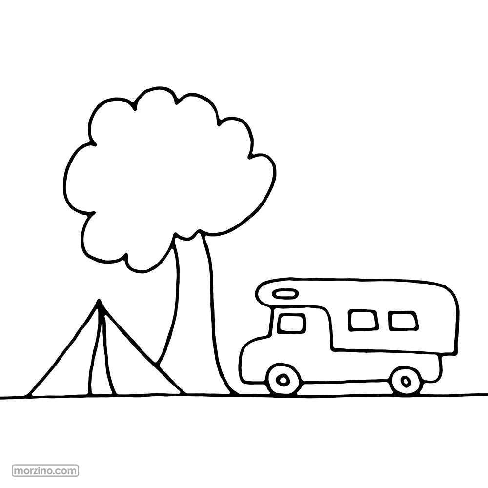 Ausmalbild: Wohnmobil