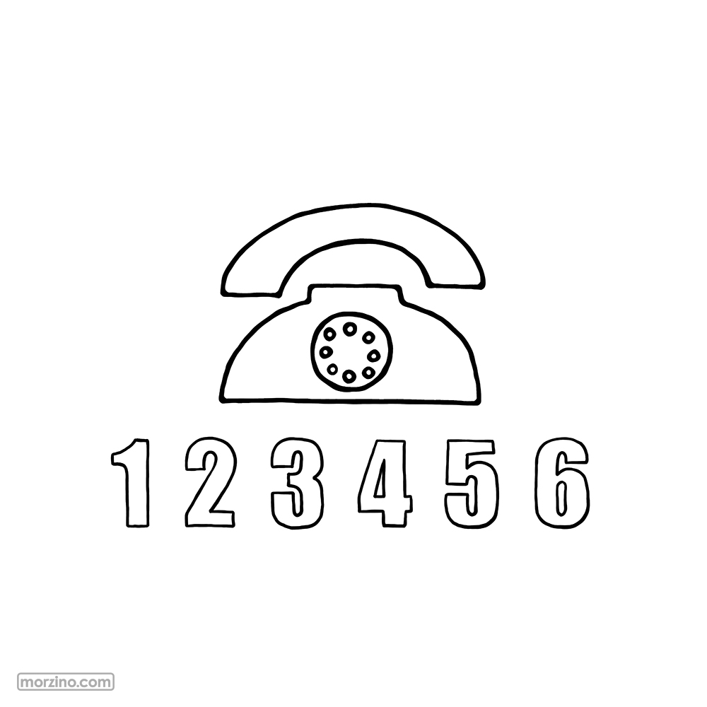 Ausmalbild: Telefonnnummer