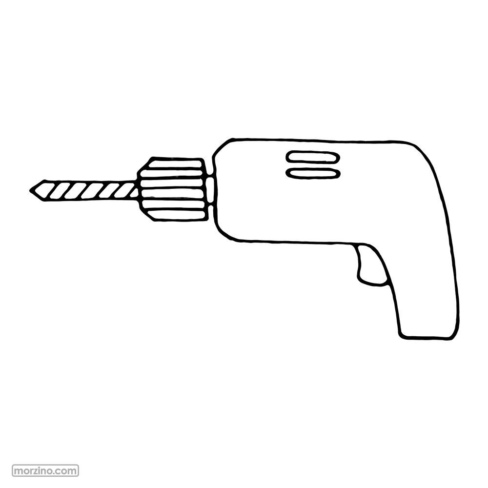 Ausmalbild: Bohrmaschine