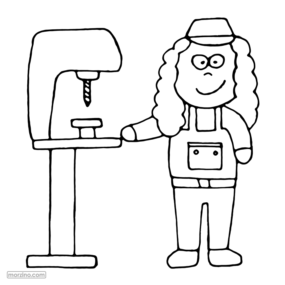 Ausmalbild: Arbeiterin