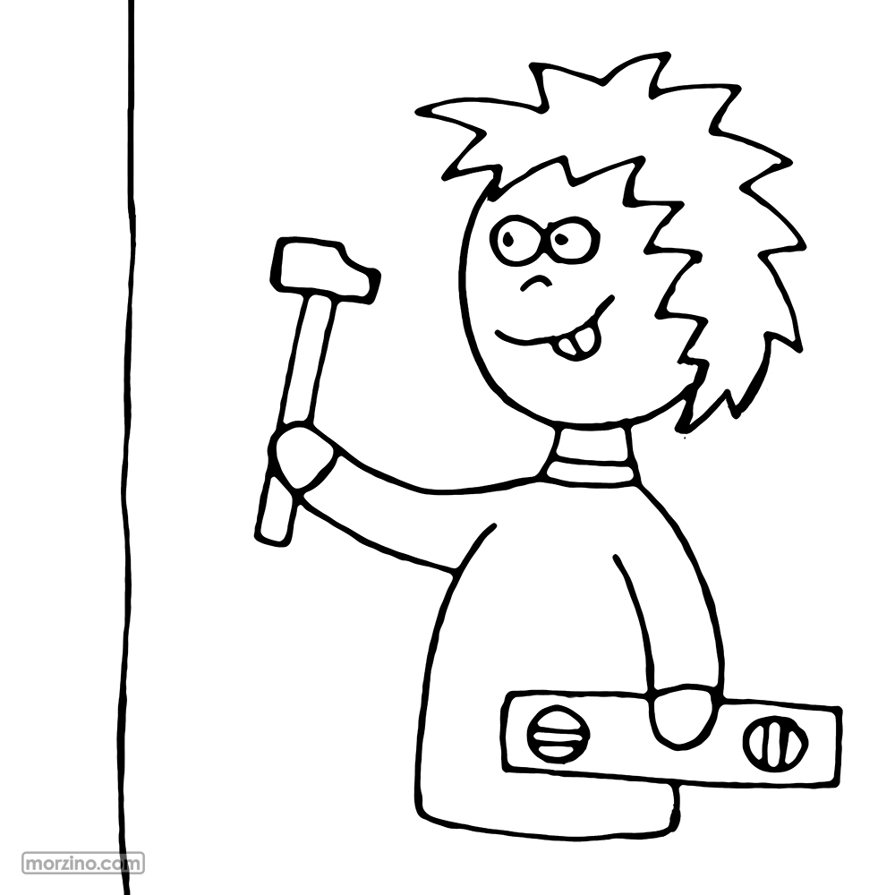 Ausmalbild: Handwerker