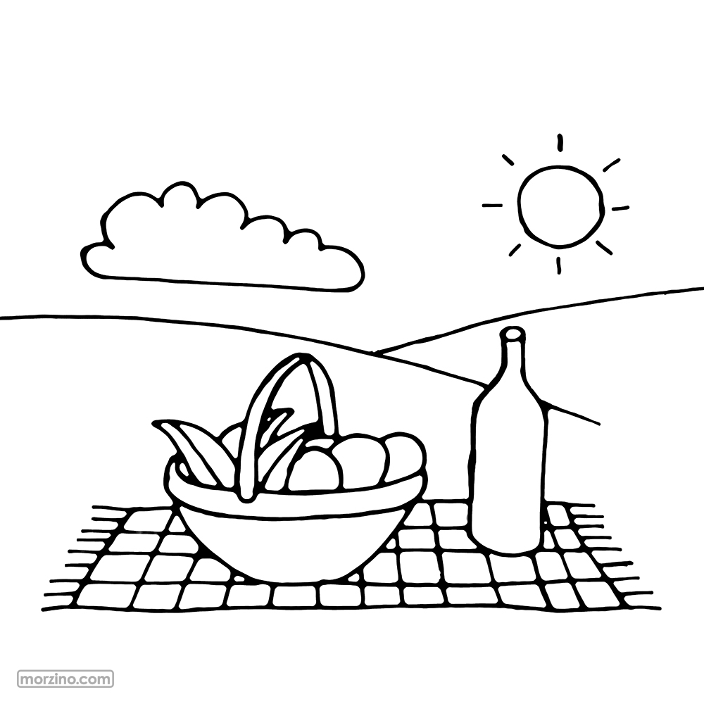 Ausmalbild: Picknickkorb