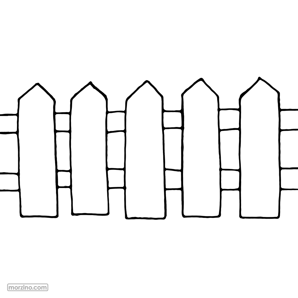 Ausmalbild: Zaun