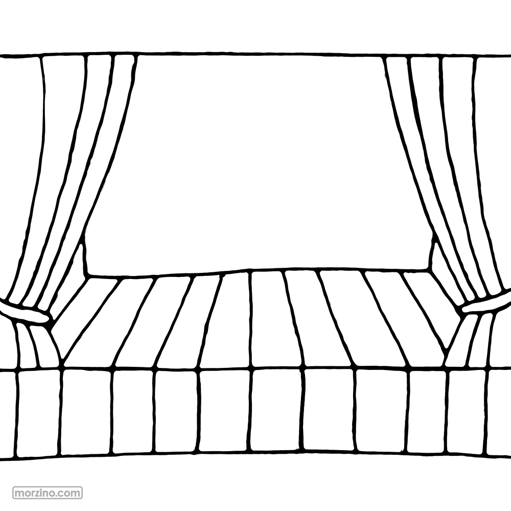 Ausmalbild: Bühne