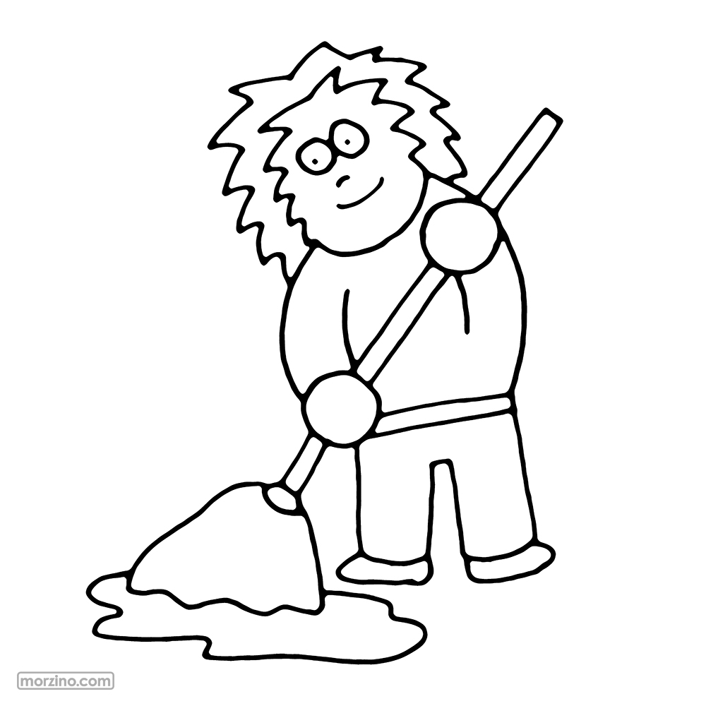 Ausmalbild: Wischmop