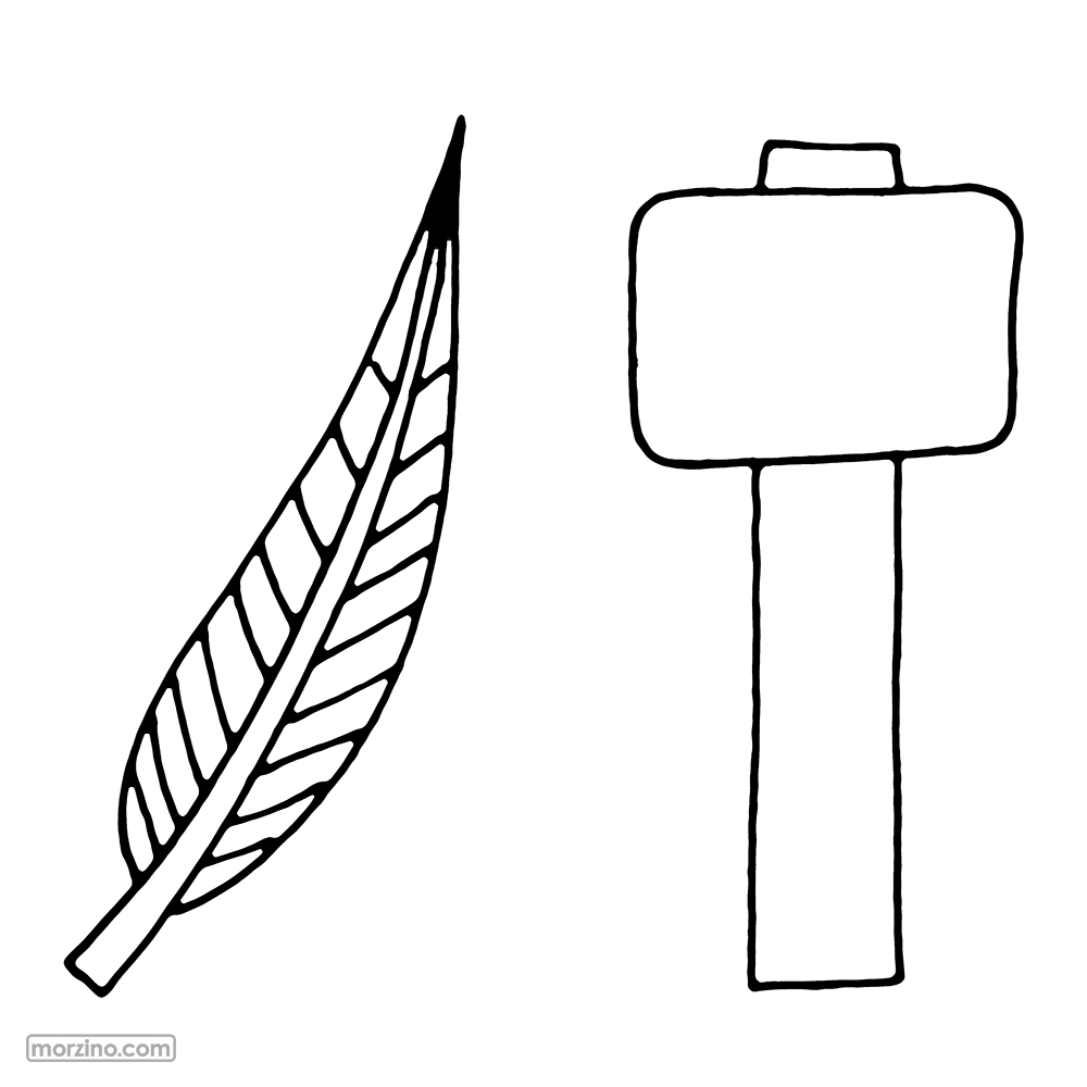 Ausmalbild: Leicht und schwer