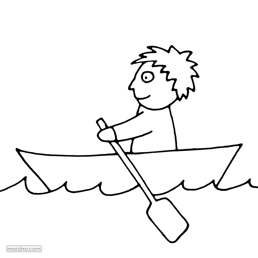 Ausmalbild: Ich paddele