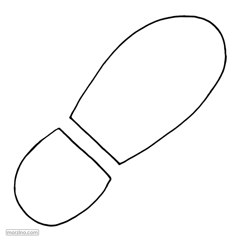 Ausmalbild: Fussabdruck