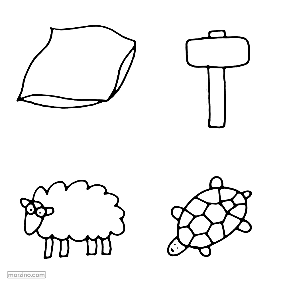 Ausmalbild: Weich und hart