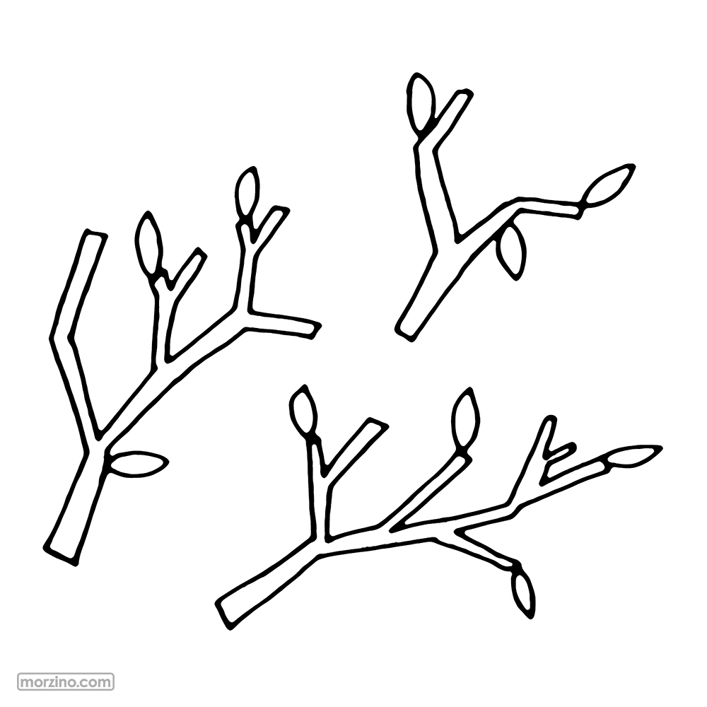 Ausmalbild: Blätter