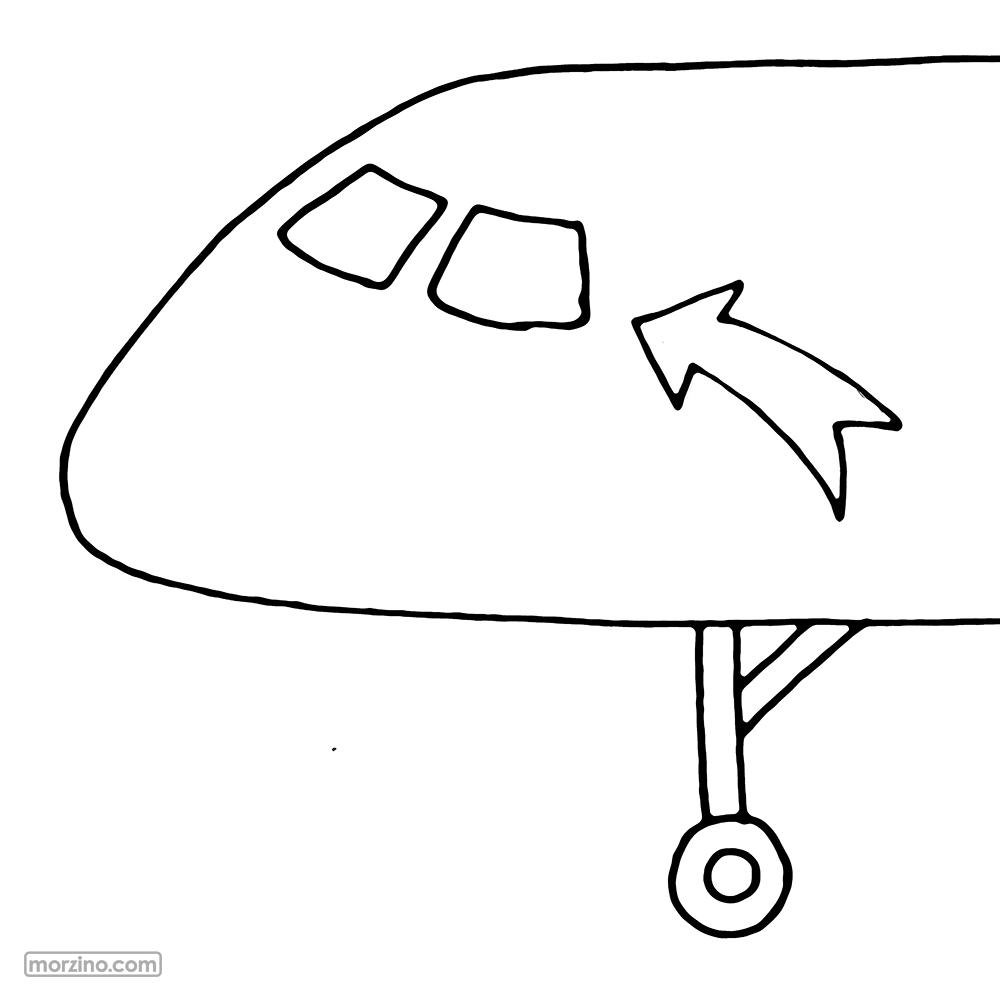 Ausmalbild: Cockpit