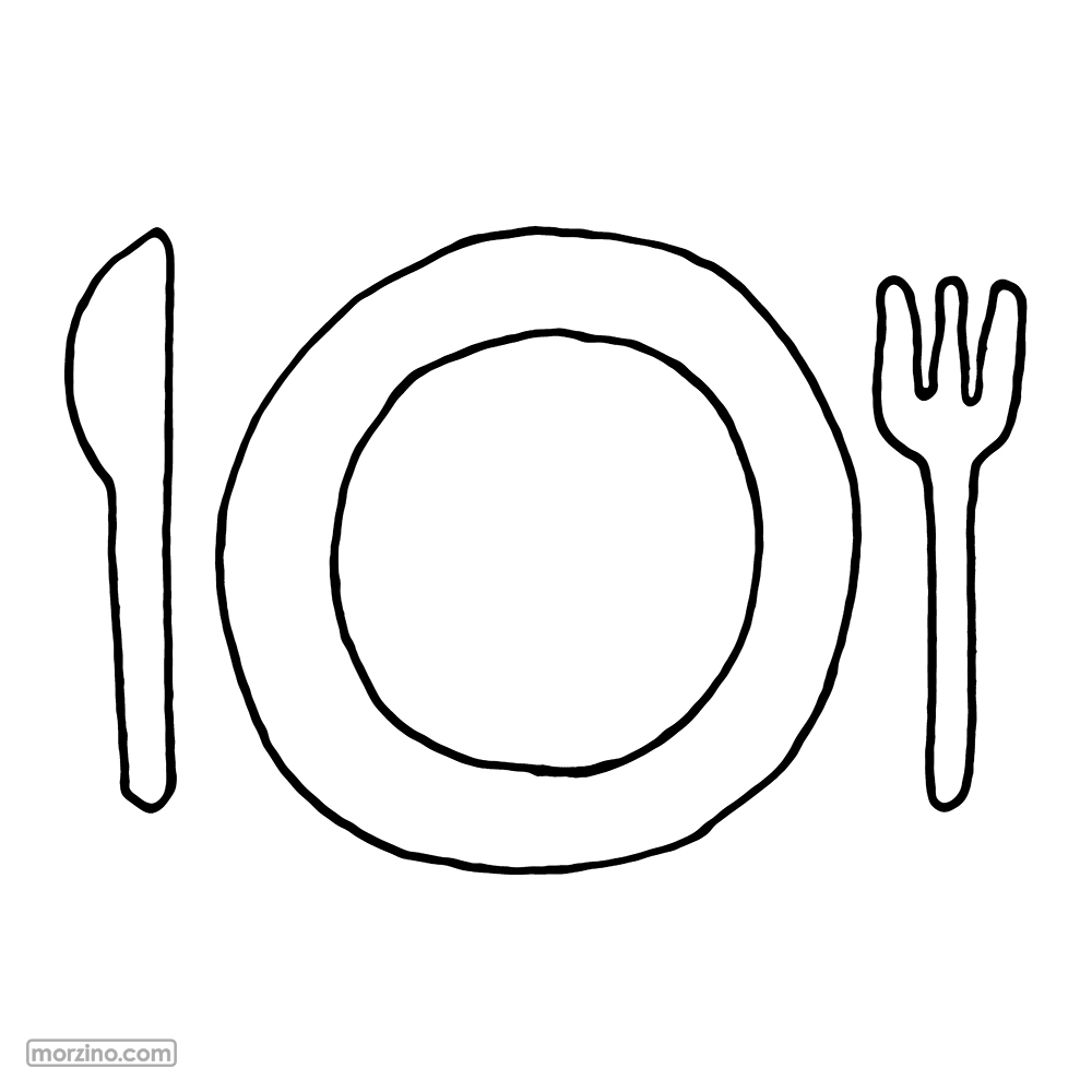 Ausmalbild: Geschirr