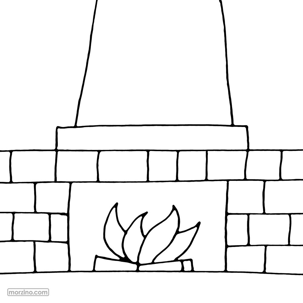 Ausmalbild: Kamin