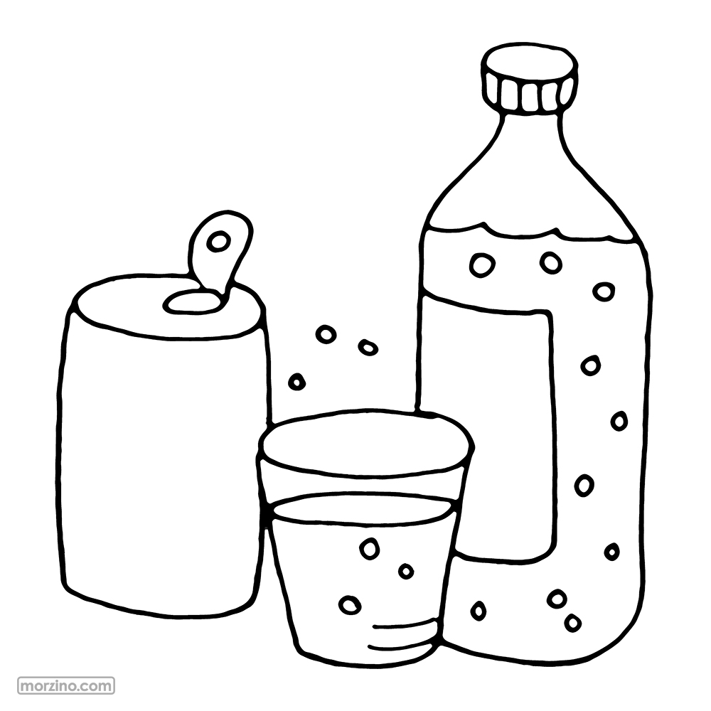 Ausmalbild: Flasche Limonade