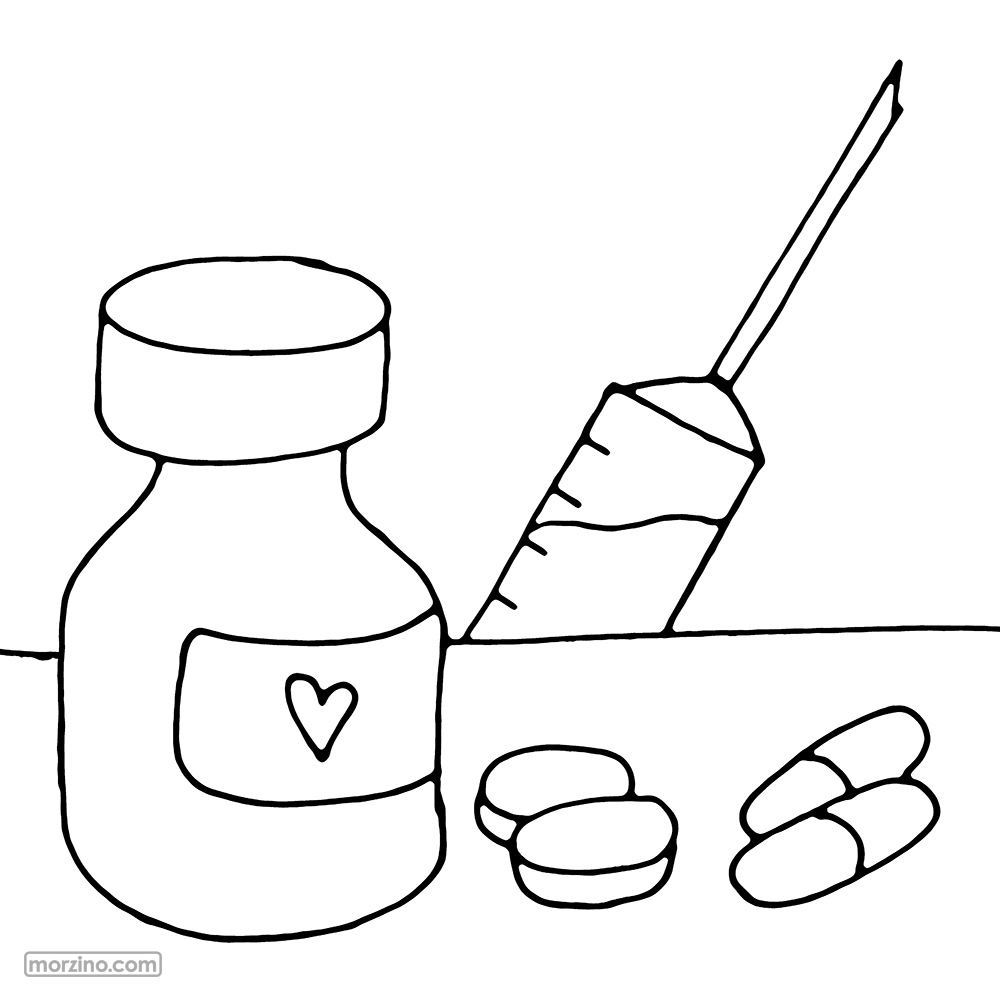Ausmalbild: Pillen
