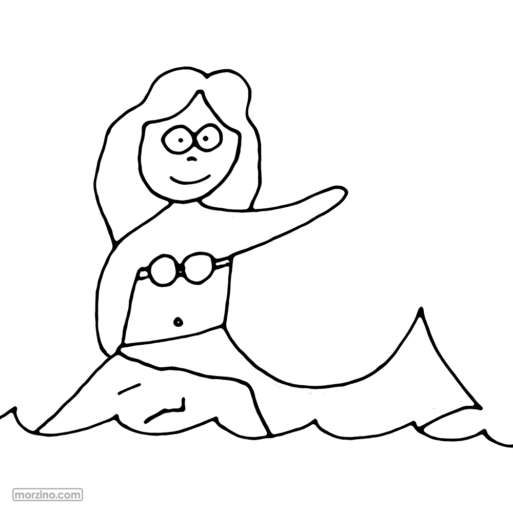 Ausmalbild: Meerjungfrau