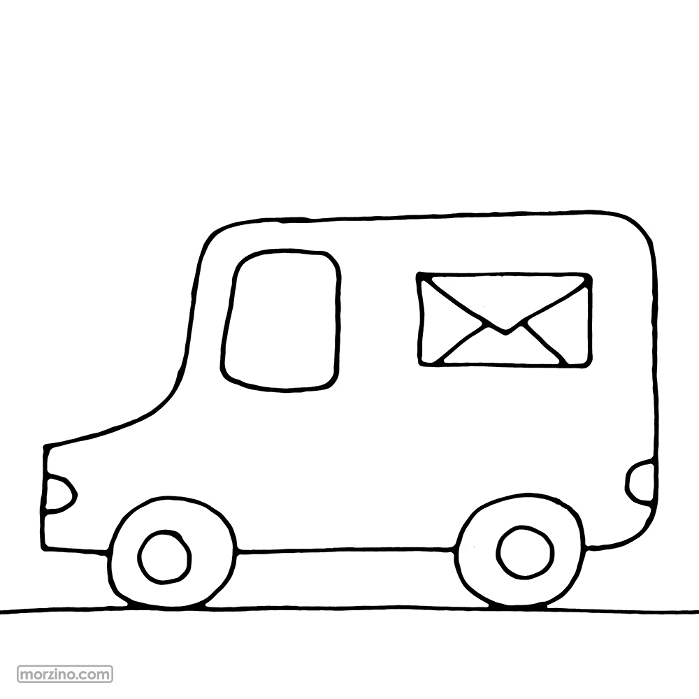 Ausmalbild: Postauto