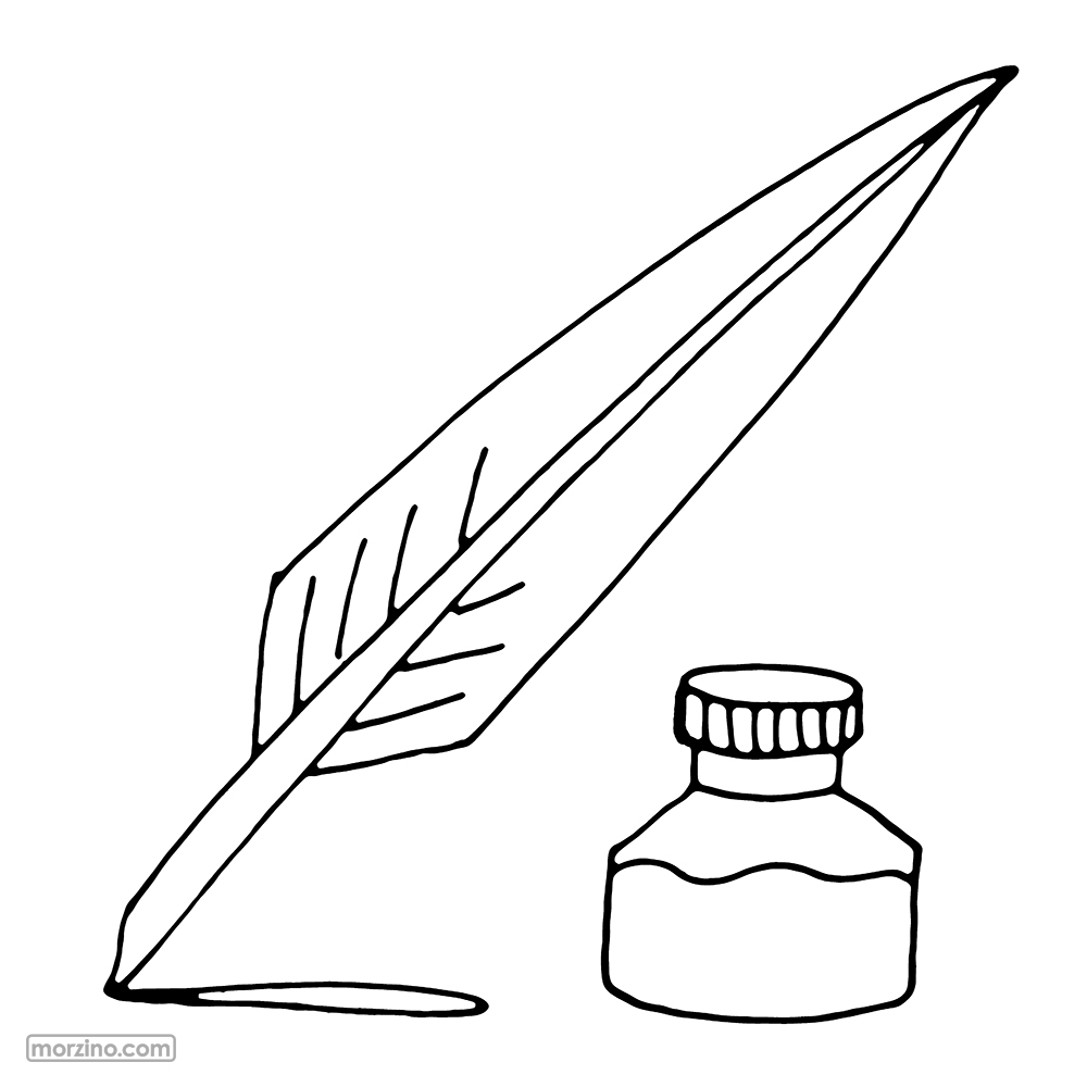 Ausmalbild: Schreibfeder