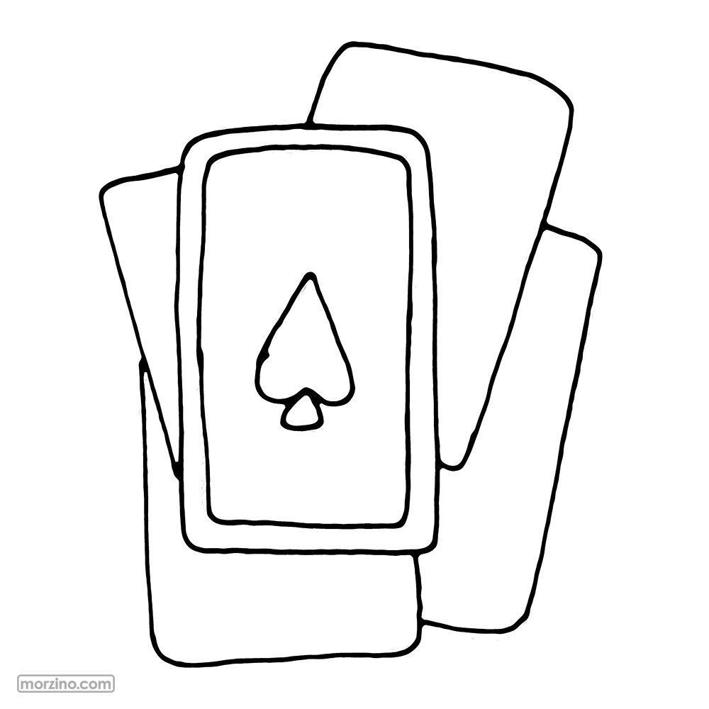Ausmalbild: Spielkarten