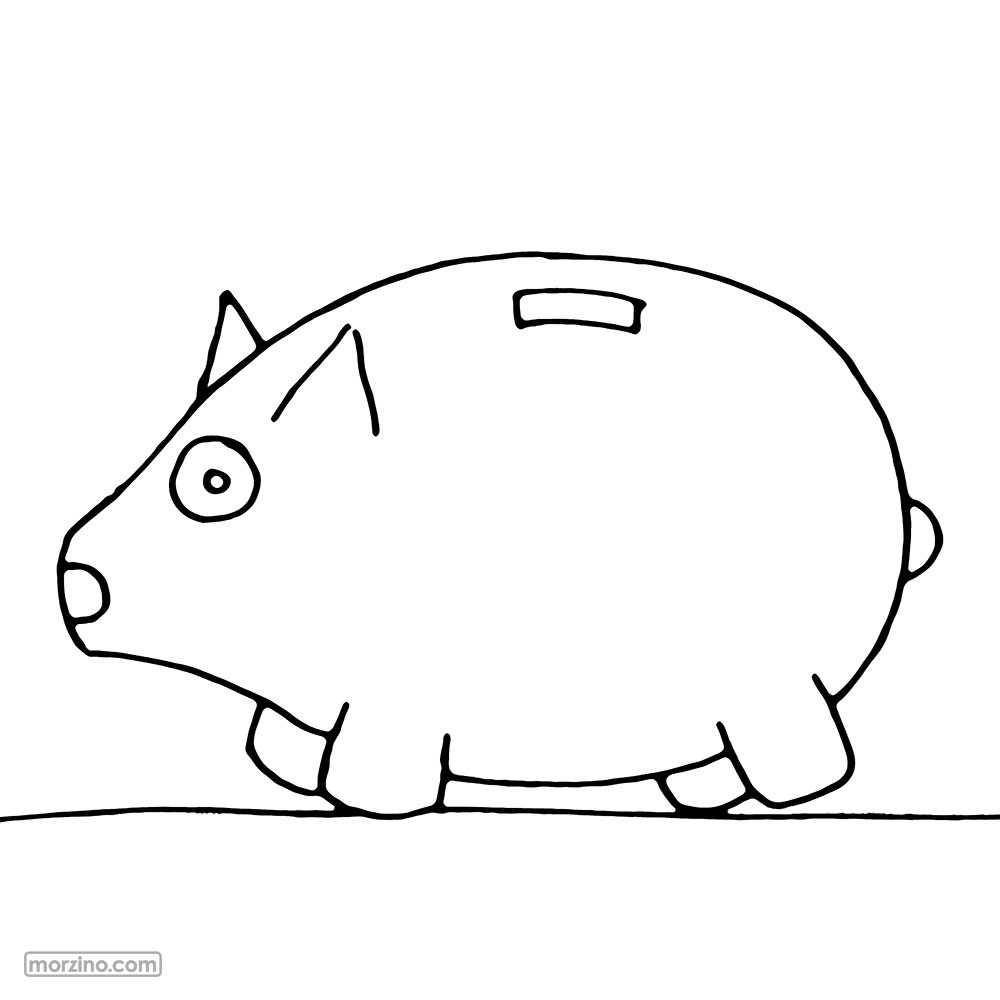 Ausmalbild: Sparschwein