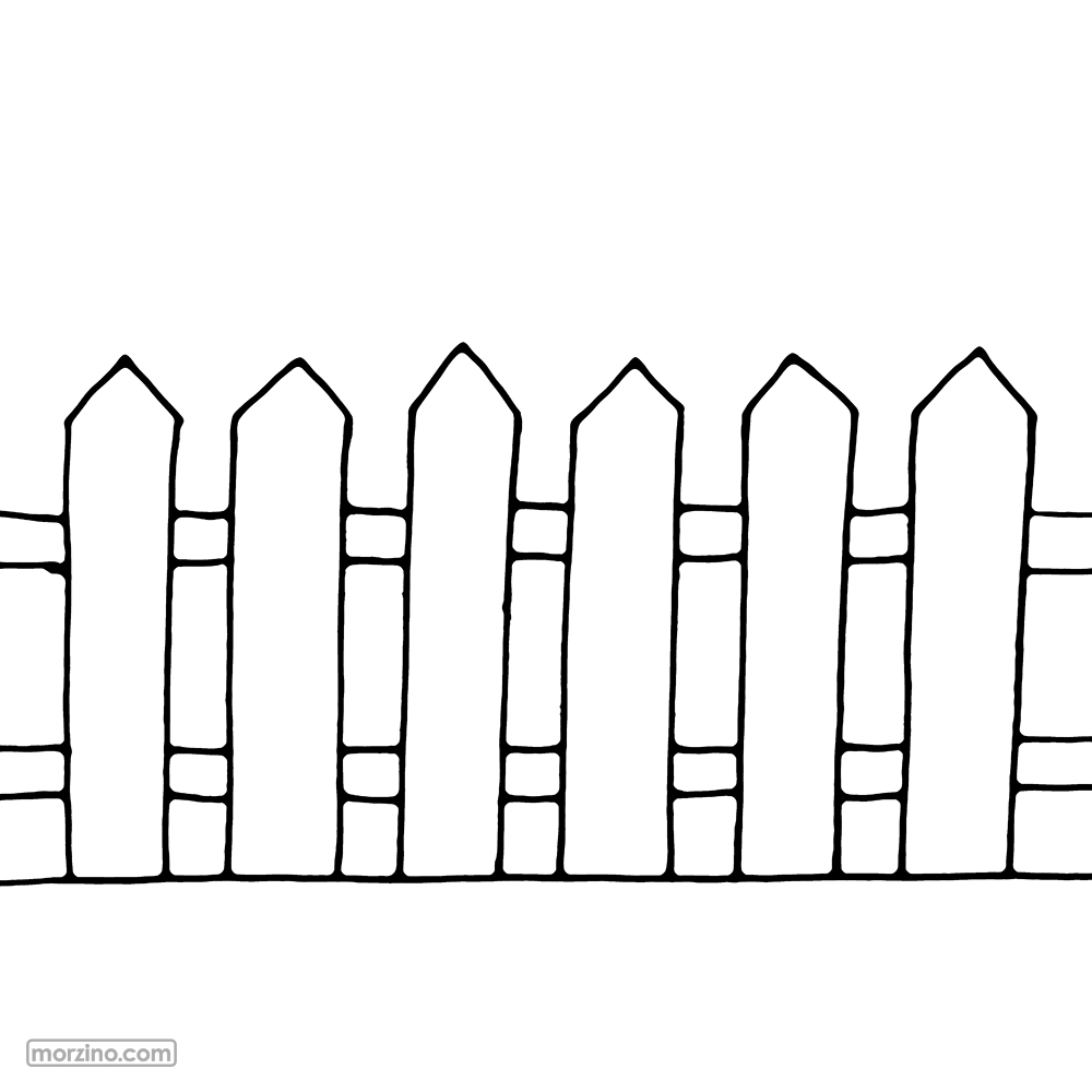 Ausmalbild: Zaun