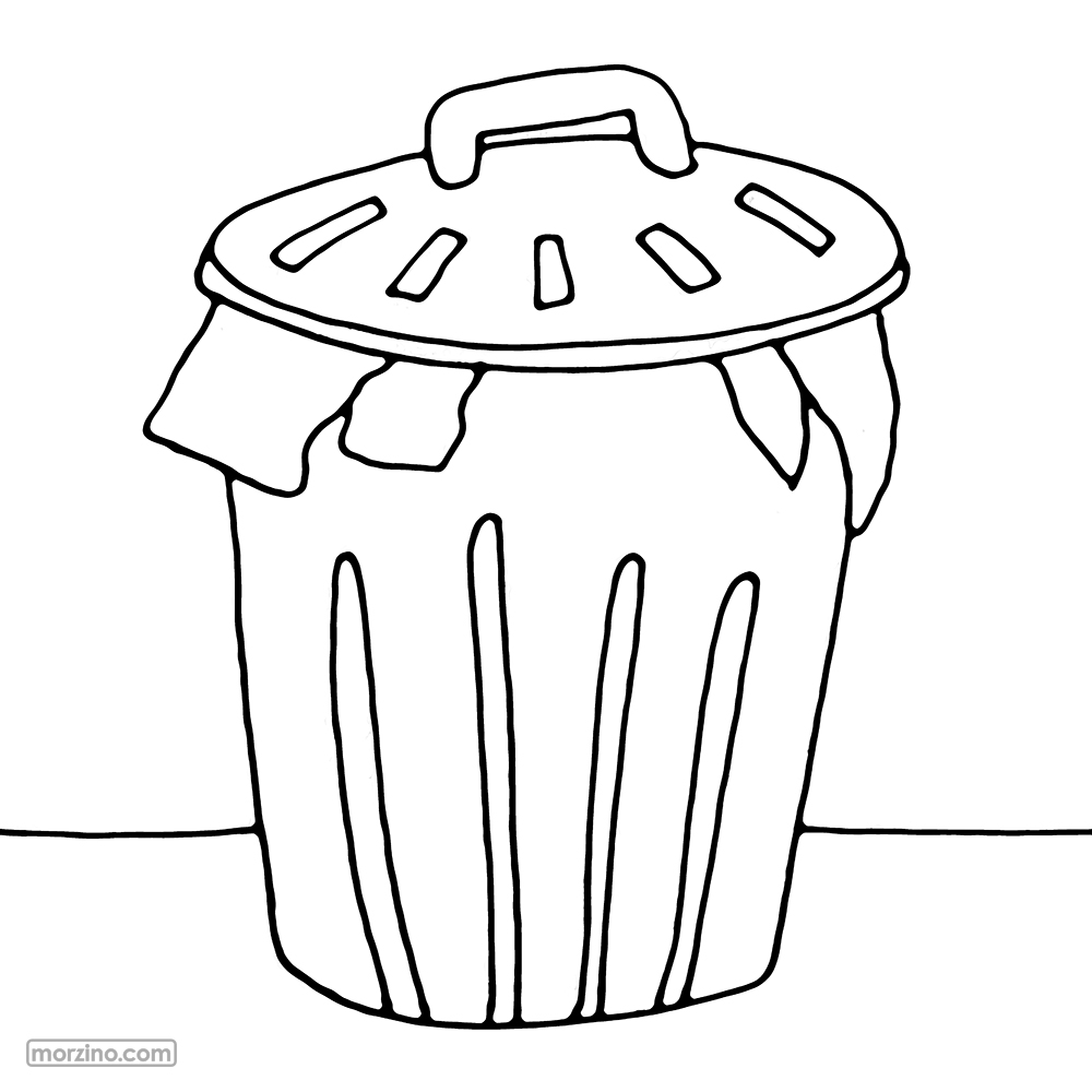 Ausmalbild: Mülleimer