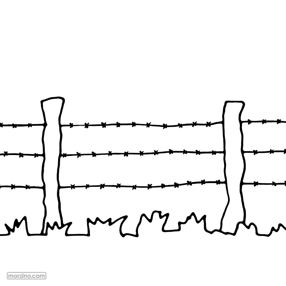 Bildwörterbuch: Stacheldrahtzaun