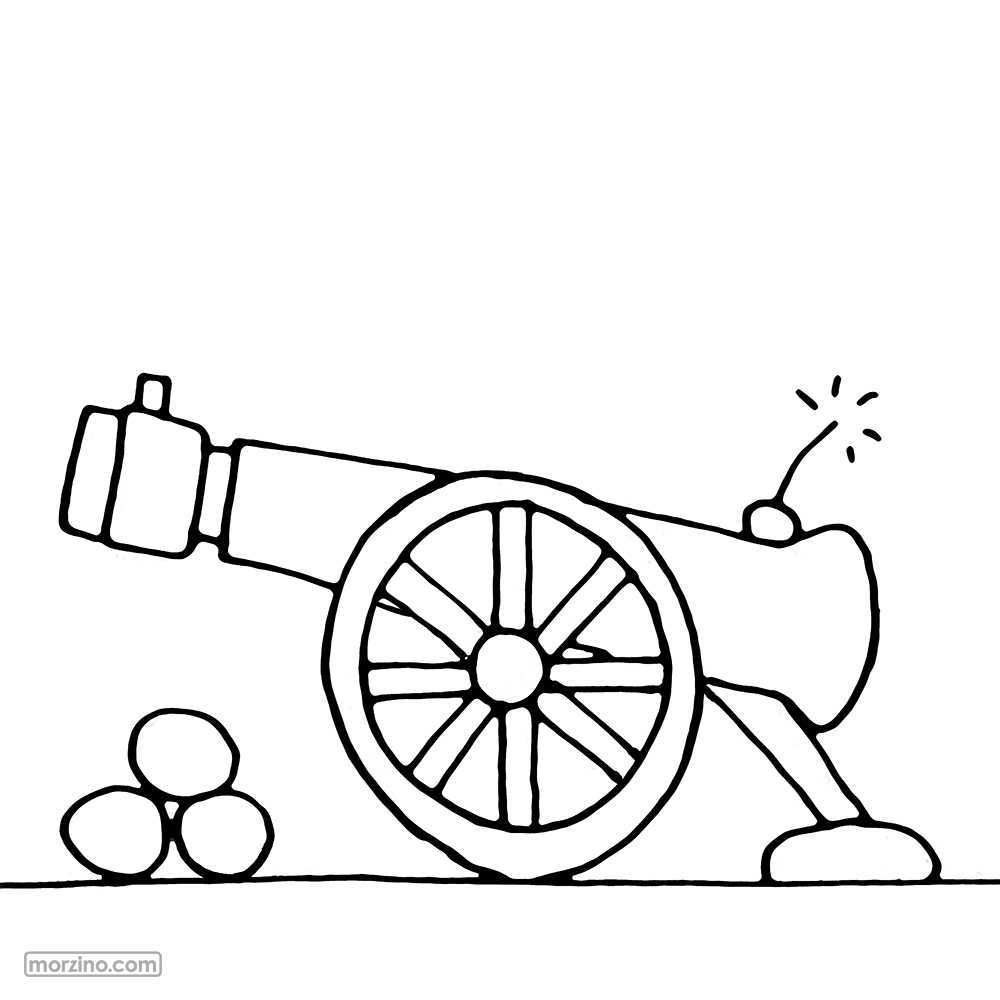 Ausmalbild: Kanone