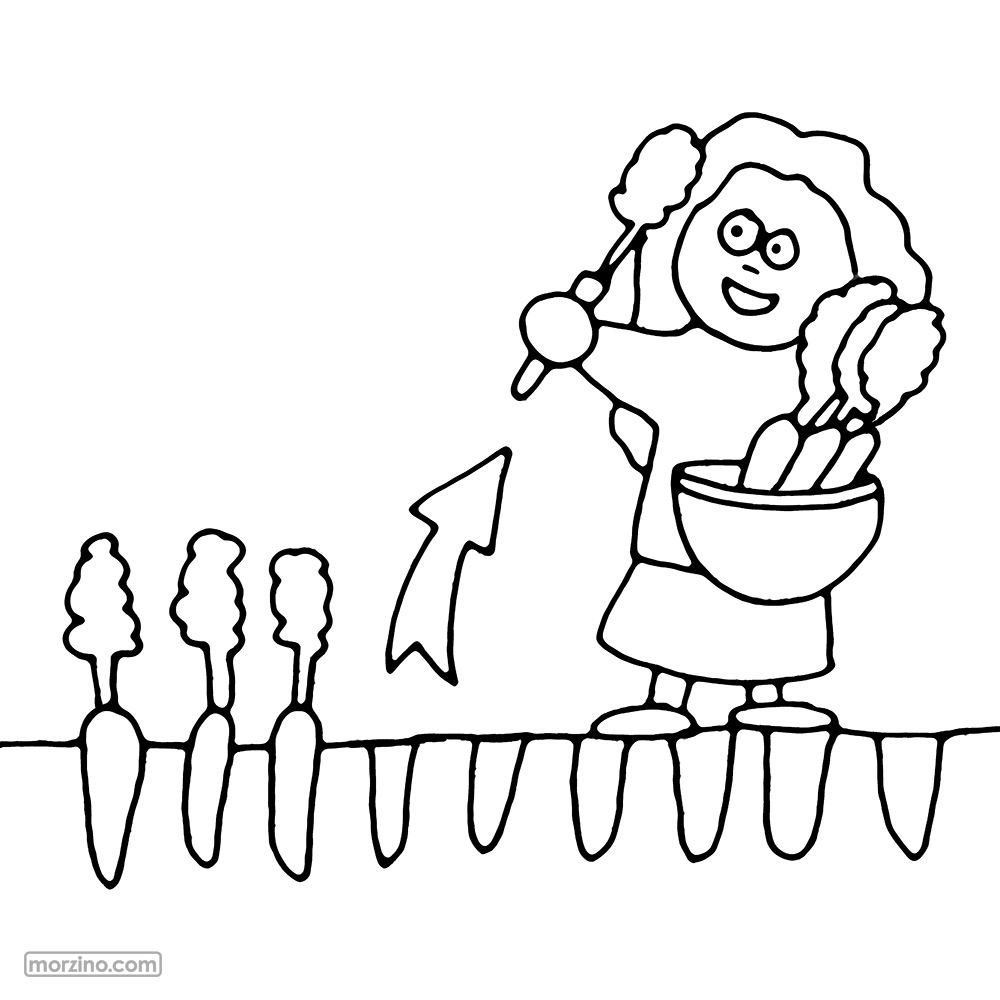 Ausmalbild: Ich ernte