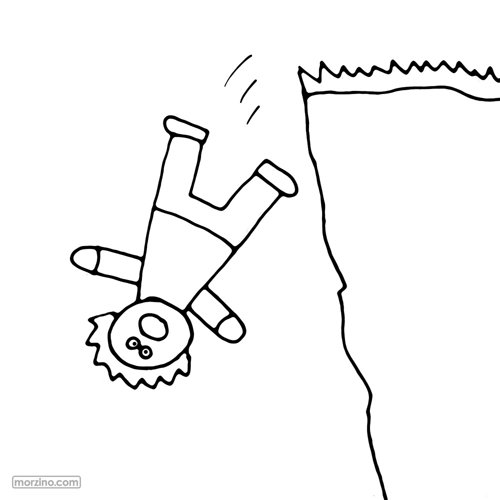 Ausmalbild: Ich falle