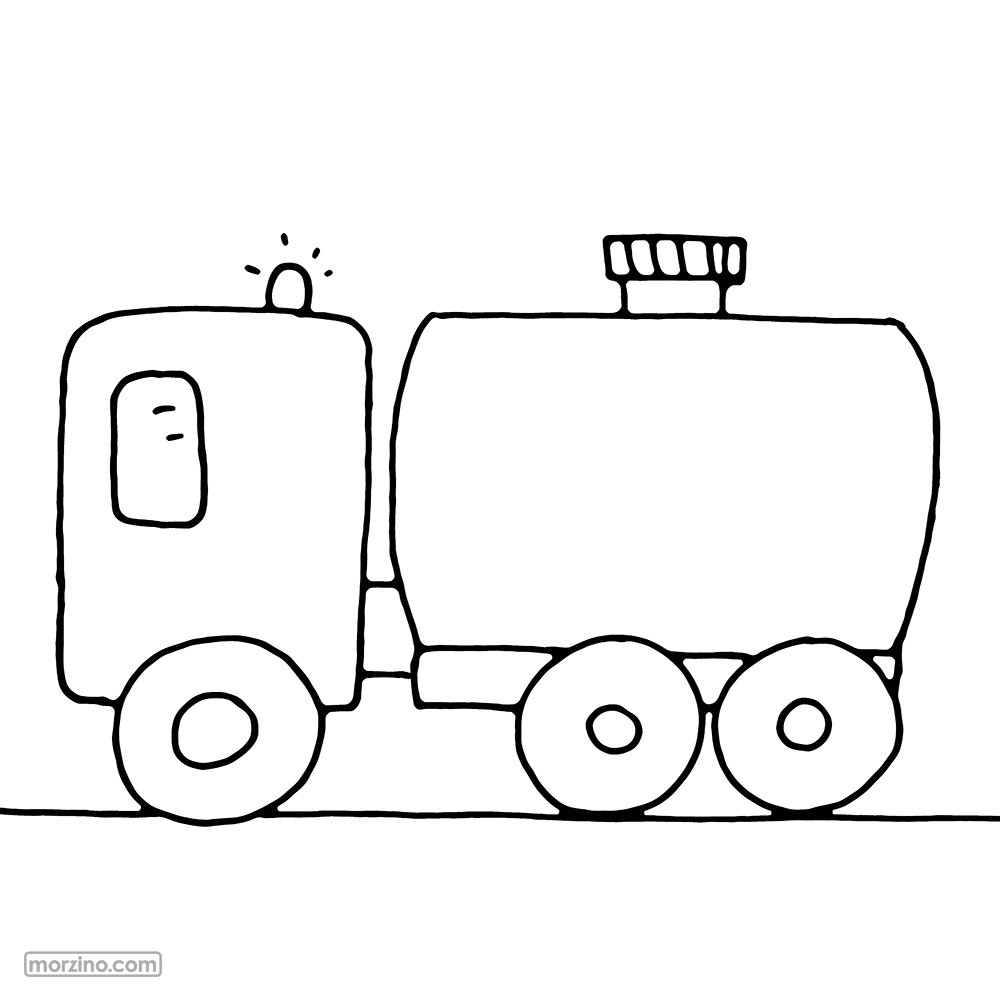 Ausmalbild: Wassertankwagen