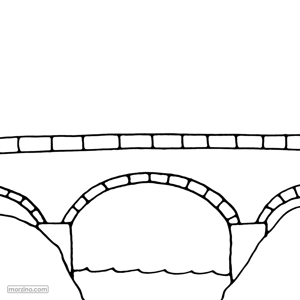 Ausmalbild: Steinbrücke
